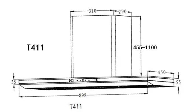 Turbo Chimney Hood T411BK