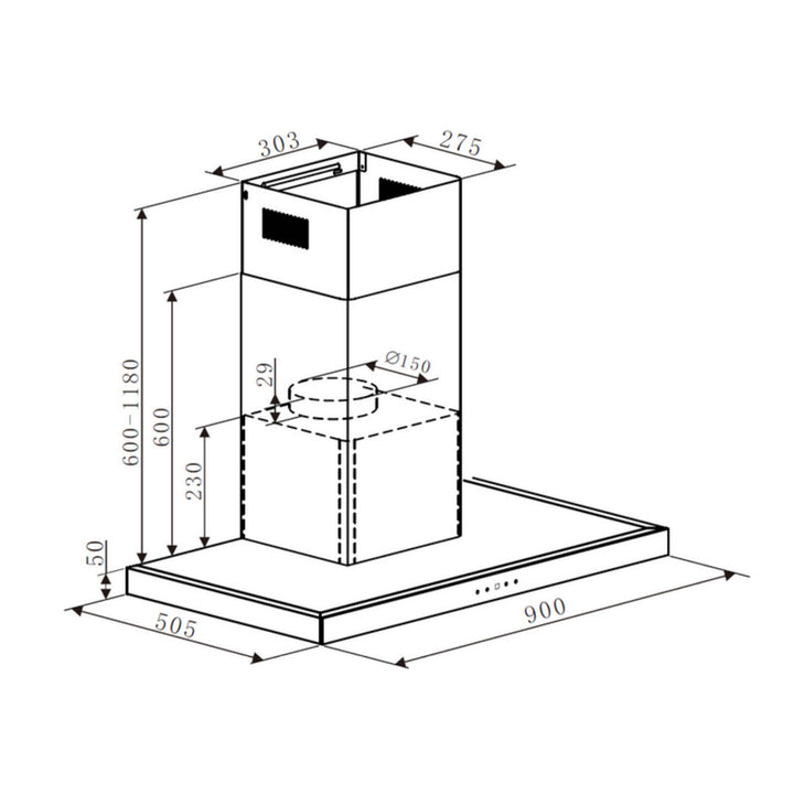 Turbo Chimney Hood TAE910BK