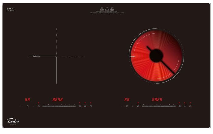 Turbo Hybrid Hob with Induction & Ceramic Zones Hob THC-002