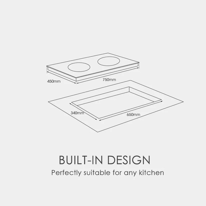 Turbo Hybrid Hob with Induction & Ceramic Zones Hob THC-002