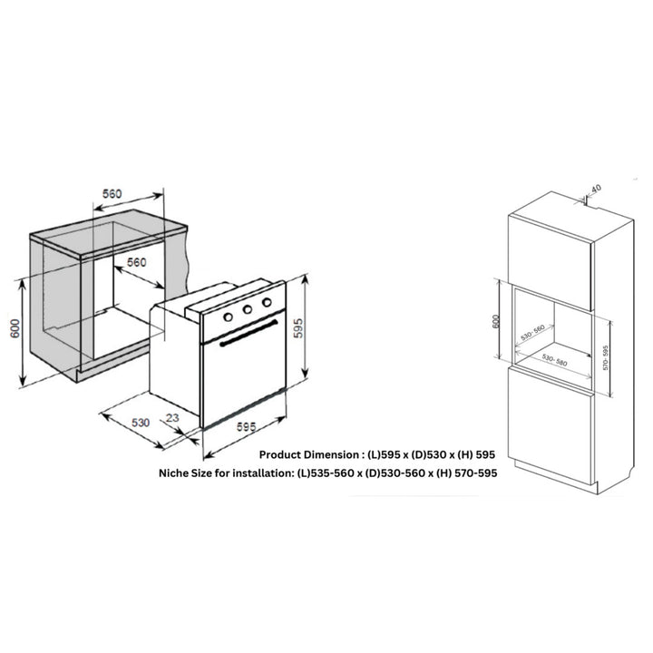 Turbo Built-In Oven TM88BK