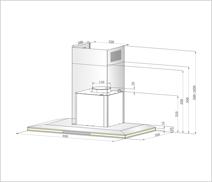 Rinnai Chimney Hood RH-C1059-PBR