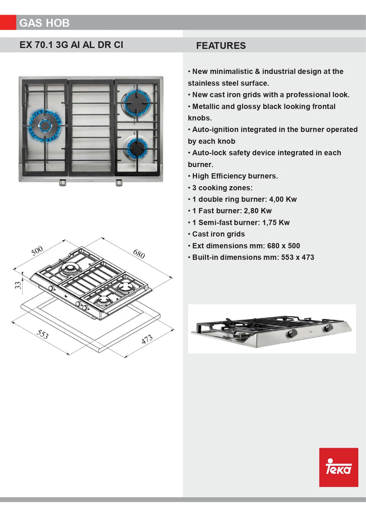 Teka Cooker Hob EX 70.1 3G