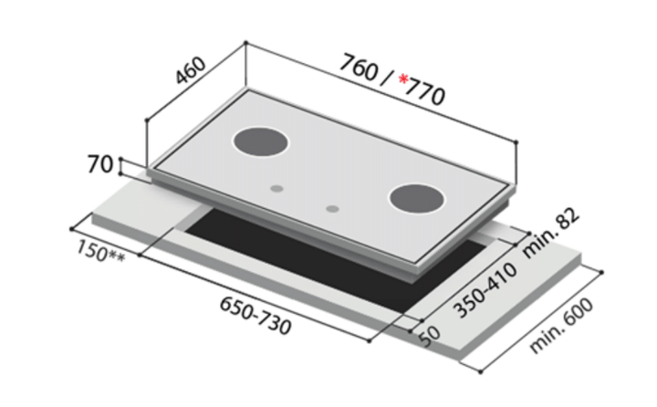 Rinnai Cooker Hob RB-73TS