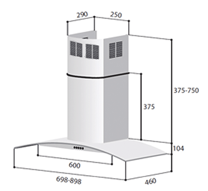 Rinnai Chimney Cooker Hood RH-C209-GCR