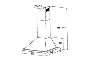 Turbo Chimney Cooker Hood TAC2-90SS