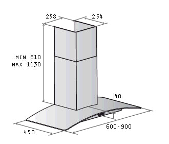 Turbo Chimney Cooker Hood TArch-60BK