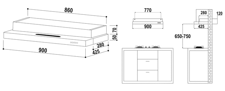 Valenti Cooker Hood VH1129 TS