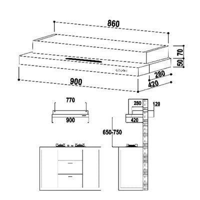 Valenti Cooker Hood VH1329 MB