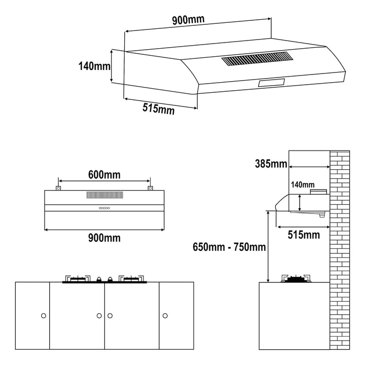 Valenti Cooker Hood VH3129 TS